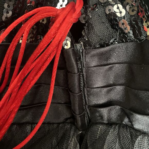 Joli Formal Dress Sz 20 Strapless Black Sequin Corset Tulle Ball Gown Prom - Picture 11 of 12